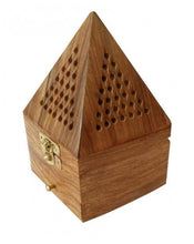 Load image into Gallery viewer, Wood Pyramid Incense Burner & Holder