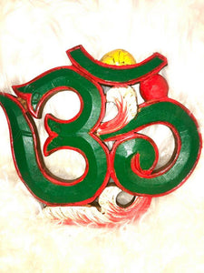 Hand Crafted Wooden OM from Nepal. multiple sizes / colors